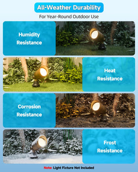 Noobibaba landscape light stake includes a side wire way for tidy wiring.