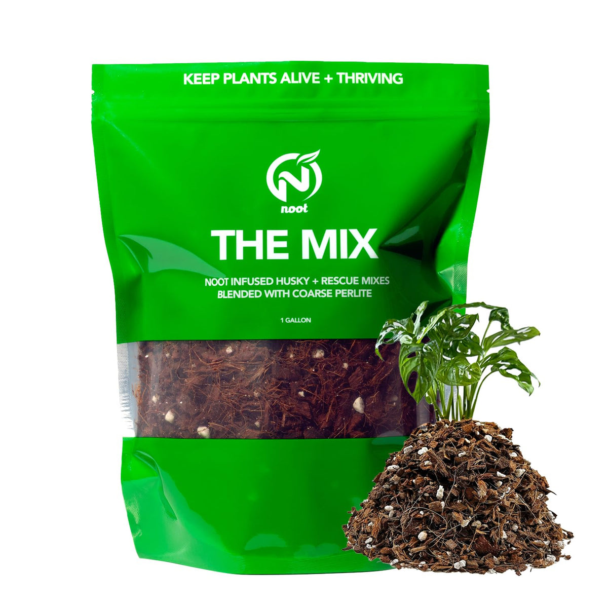 Noot Potting Soil Mix in a bag, ready to fortify roots for thriving houseplants.