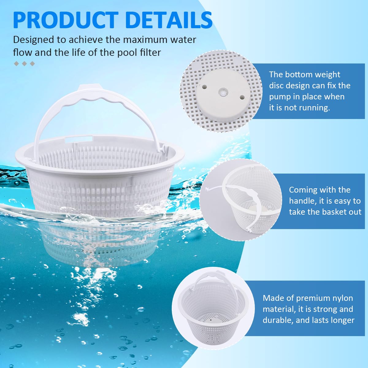 NOOTO basket close-up detail highlighting durable plastic resin construction