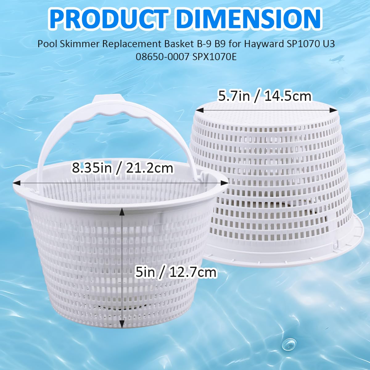NOOTO basket installed on Hayward skimmer showing SP1070/SPX1070E compatibility
