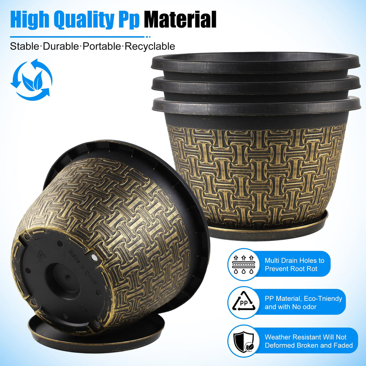 Nooulap 8-inch pots on patio enhance outdoor decor.