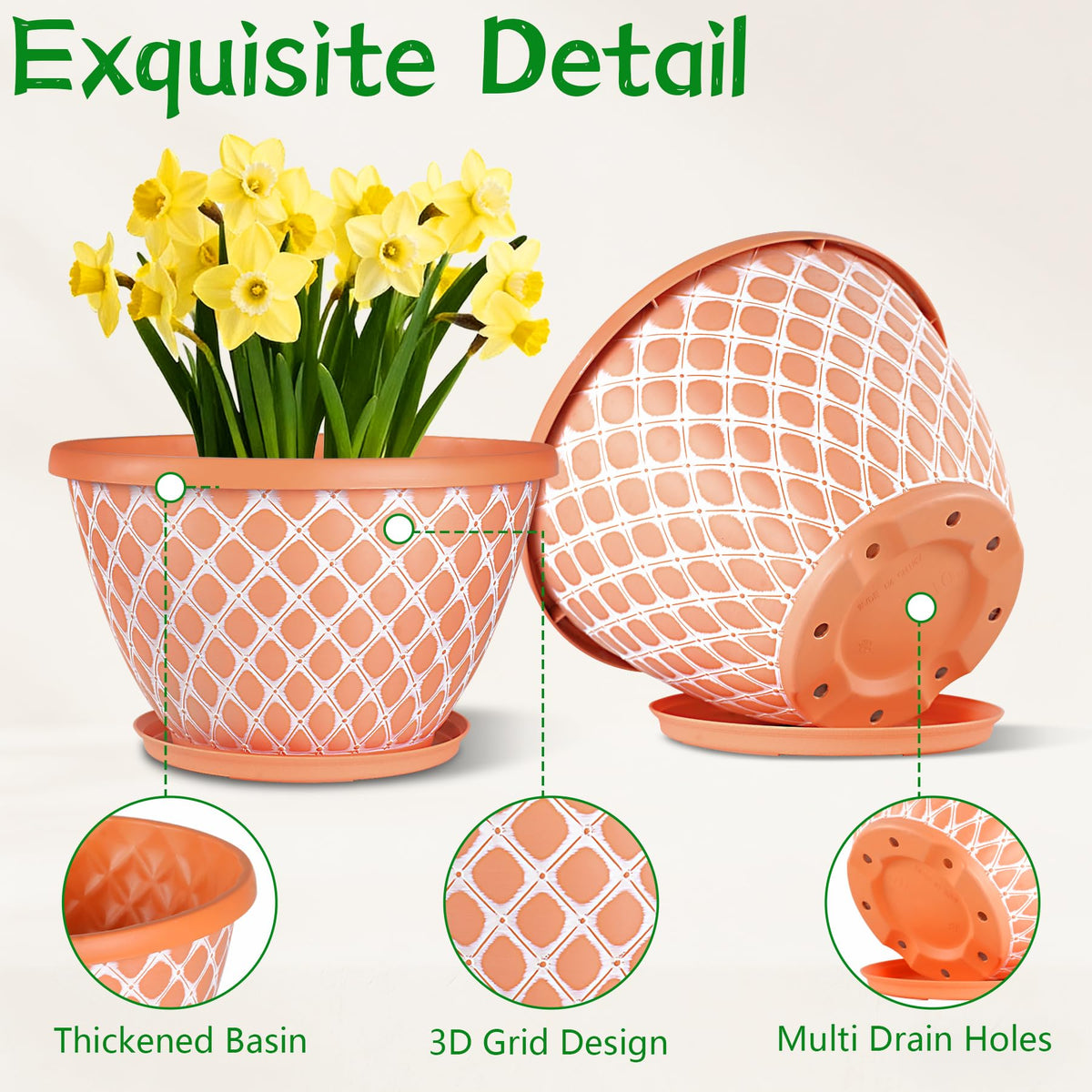 Nooulap durable resin planter close-up showing rugged build.