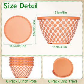 Nooulap twelve inch orange grid texture planter for pothos and monstera.