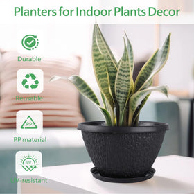 Textured black Nooulap planter design complements modern home decor.