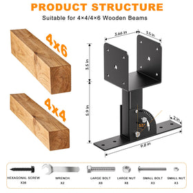 Nopwer Roof Rise Bracket Kit angle adjustment demonstrates 0-55 degree tilt