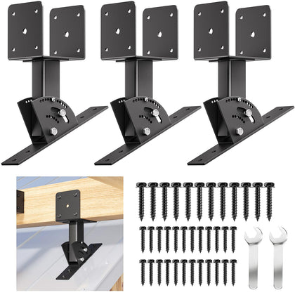 Nopwer Pergola Roof Rise Bracket Kit assembly view showing sturdy mounting for outdoor shade
