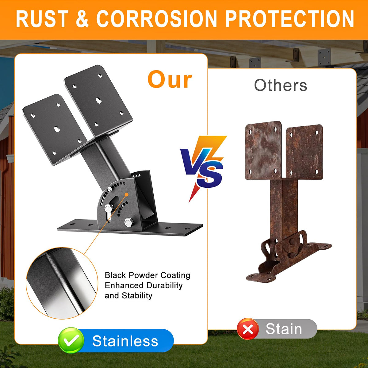 Nopwer Pergola Roof Rise Bracket Kit weather-resistant outdoor hardware
