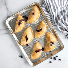 Nordic Ware Pocket Pie Press uses BPA-free melamine-free plastic for safe, easy cleanup.