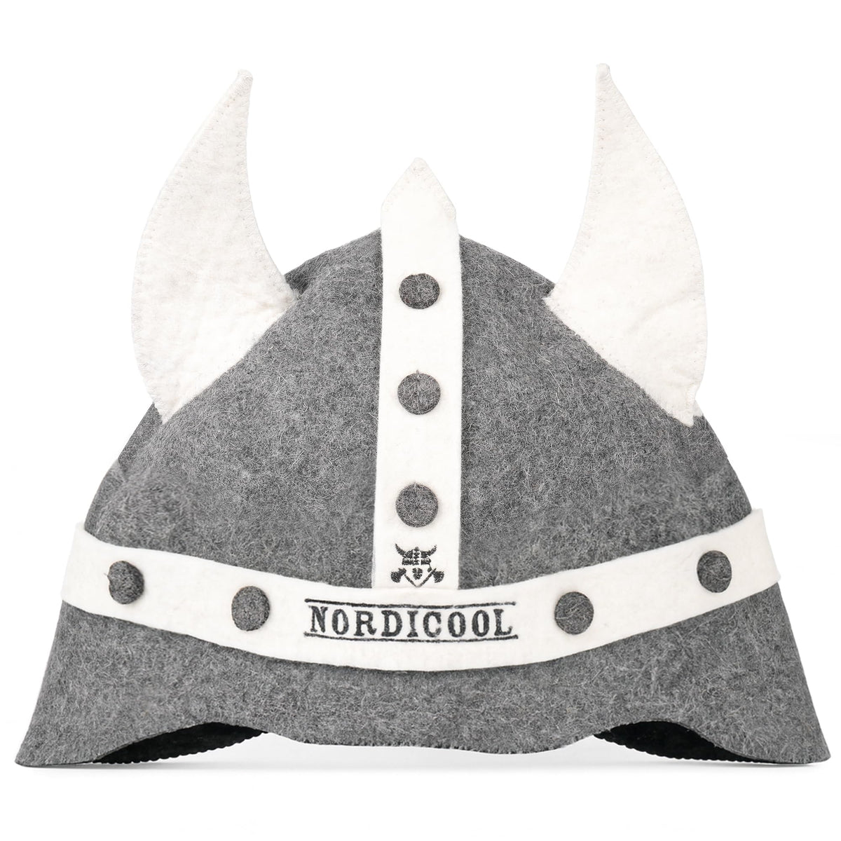Nordicool Viking Sauna Hat front view highlights thick wool felt for heat protection.