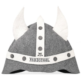 Nordicool Viking Sauna Hat front view highlights thick wool felt for heat protection.