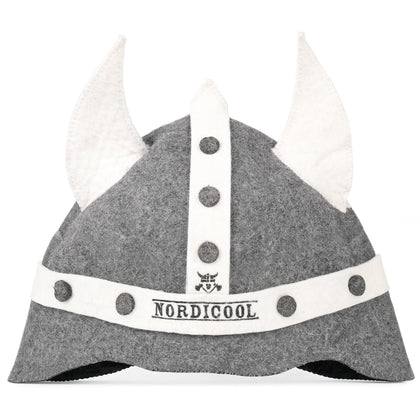 Nordicool Viking Sauna Hat front view highlights thick wool felt for heat protection.