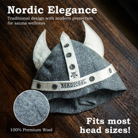 Nordicool Viking Sauna Hat side profile shows a comfortable one-size-fits-most fit.