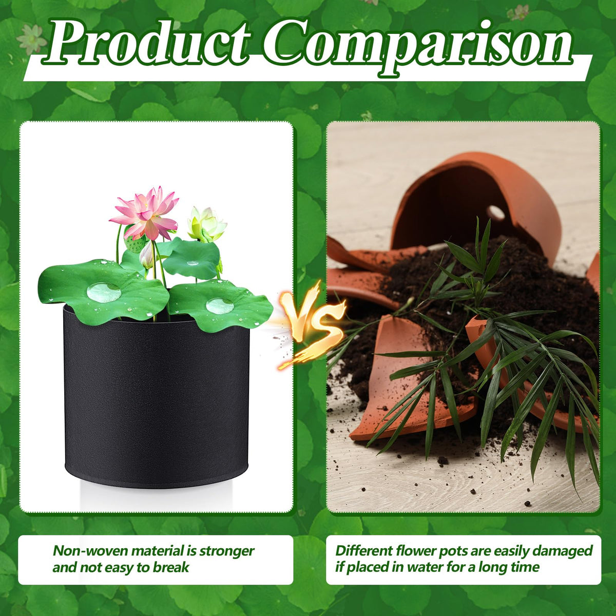 Norme breathable plant pots suited for aquatic and bog plants.