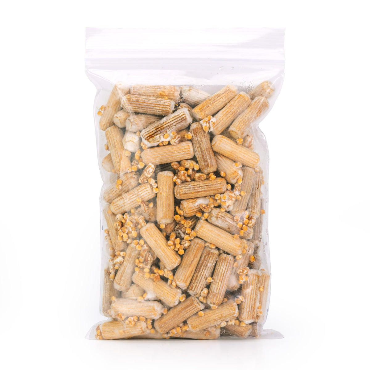 North Spore 100 ct chestnut plug pack ready for 1–2 logs.