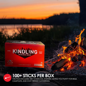 Natural reclaimed wood fire starters from North Woods Kindling