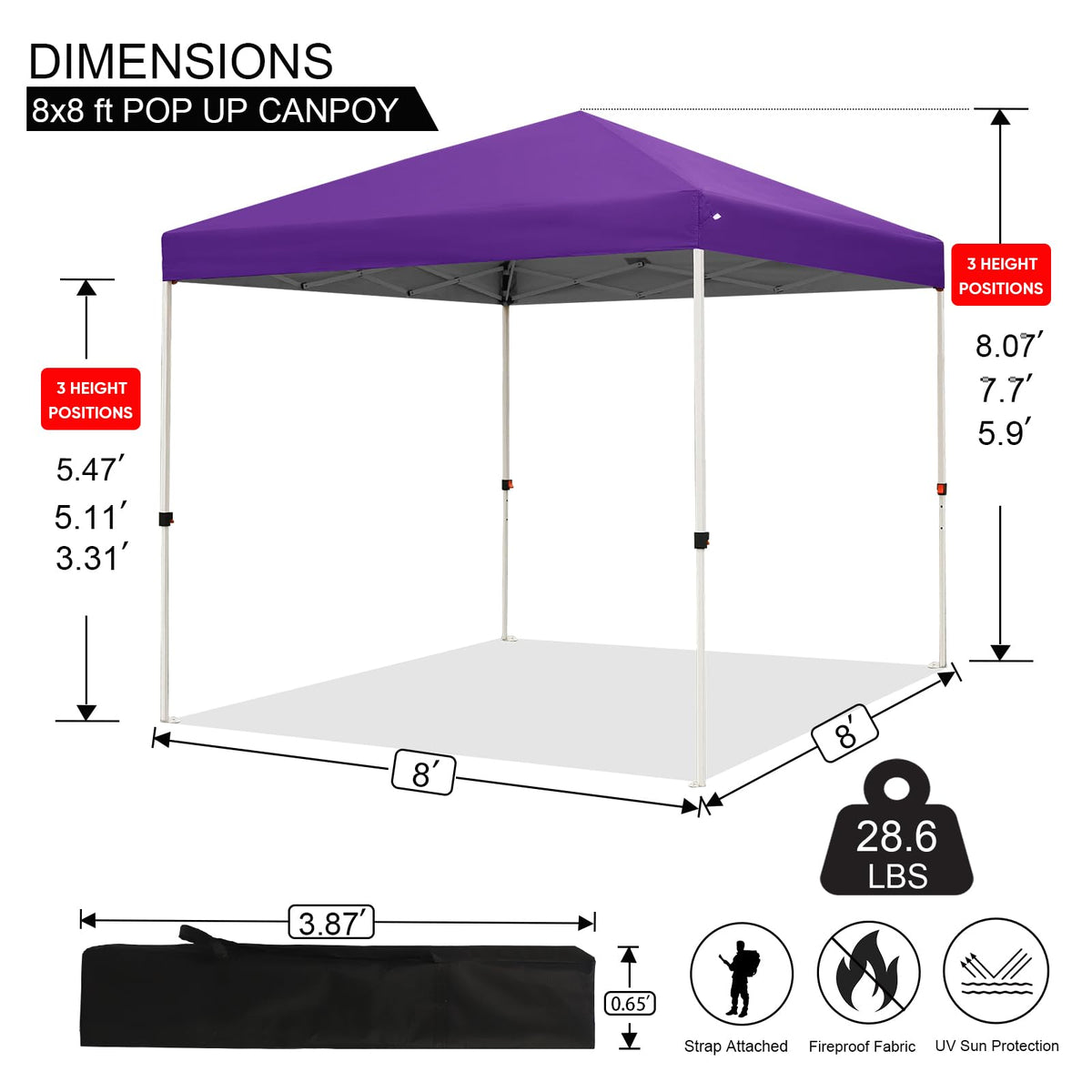Northroad pop-up canopy carrying bag for easy transport