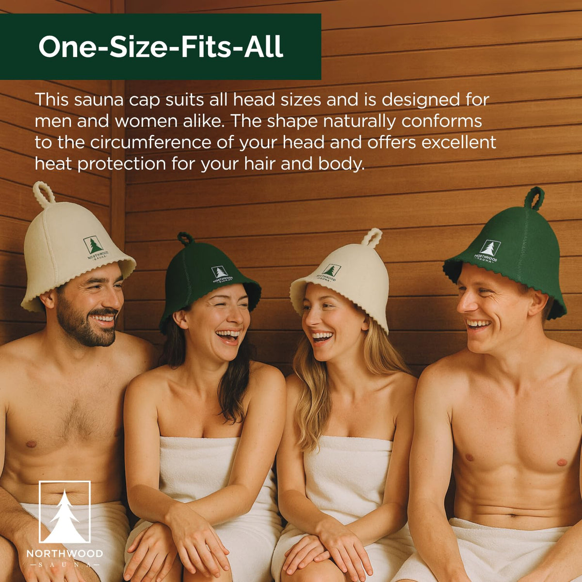Northwood Sauna hat, easy care with mild wool detergent for gentle cleaning.