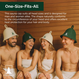 Northwood Sauna hat, easy care with mild wool detergent for gentle cleaning.