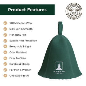 Northwood Sauna hat soft beige, one-size-fits-all design for universal comfort.