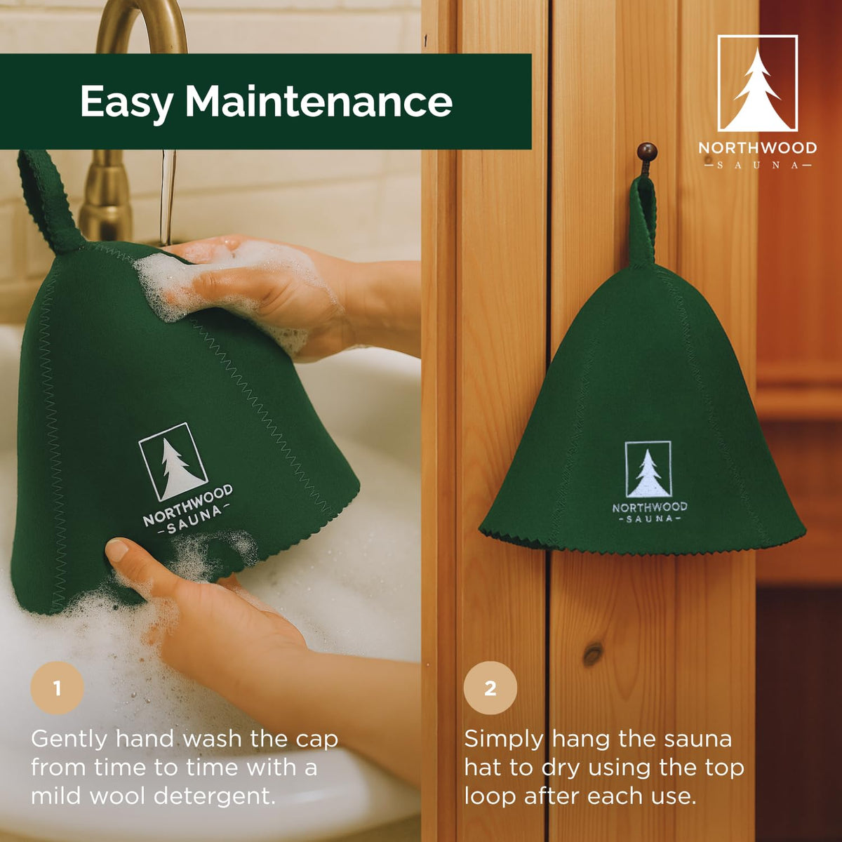 Northwood Sauna hat two-pack for shared use and versatile color options.