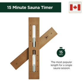 Engraved time marks on cedar timer for durable readings.