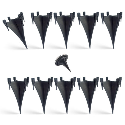 NORXUAZE 10-pack solar light stakes assembly keeps pathway lights stable.