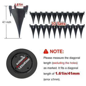 NORXUAZE reinforced plastic ground spikes grip firmly in soil.