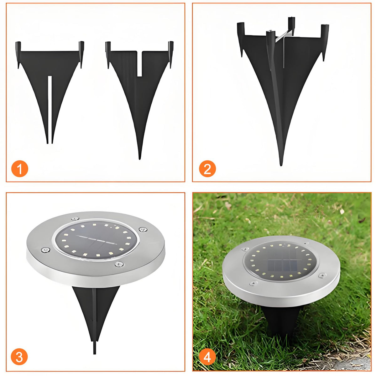 NORXUAZE solar path light base securement for tidy outdoor lighting.