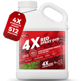Not Rocket Sciences 1-gallon red spray dye shows precise turf coverage.