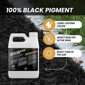 Not Rocket Sciences Absolute Black Mulch Dye coating mulch for renewed landscape color