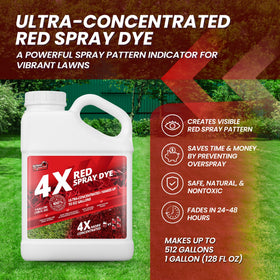Not Rocket Sciences red spray pattern clearly marks treated areas for precise application.