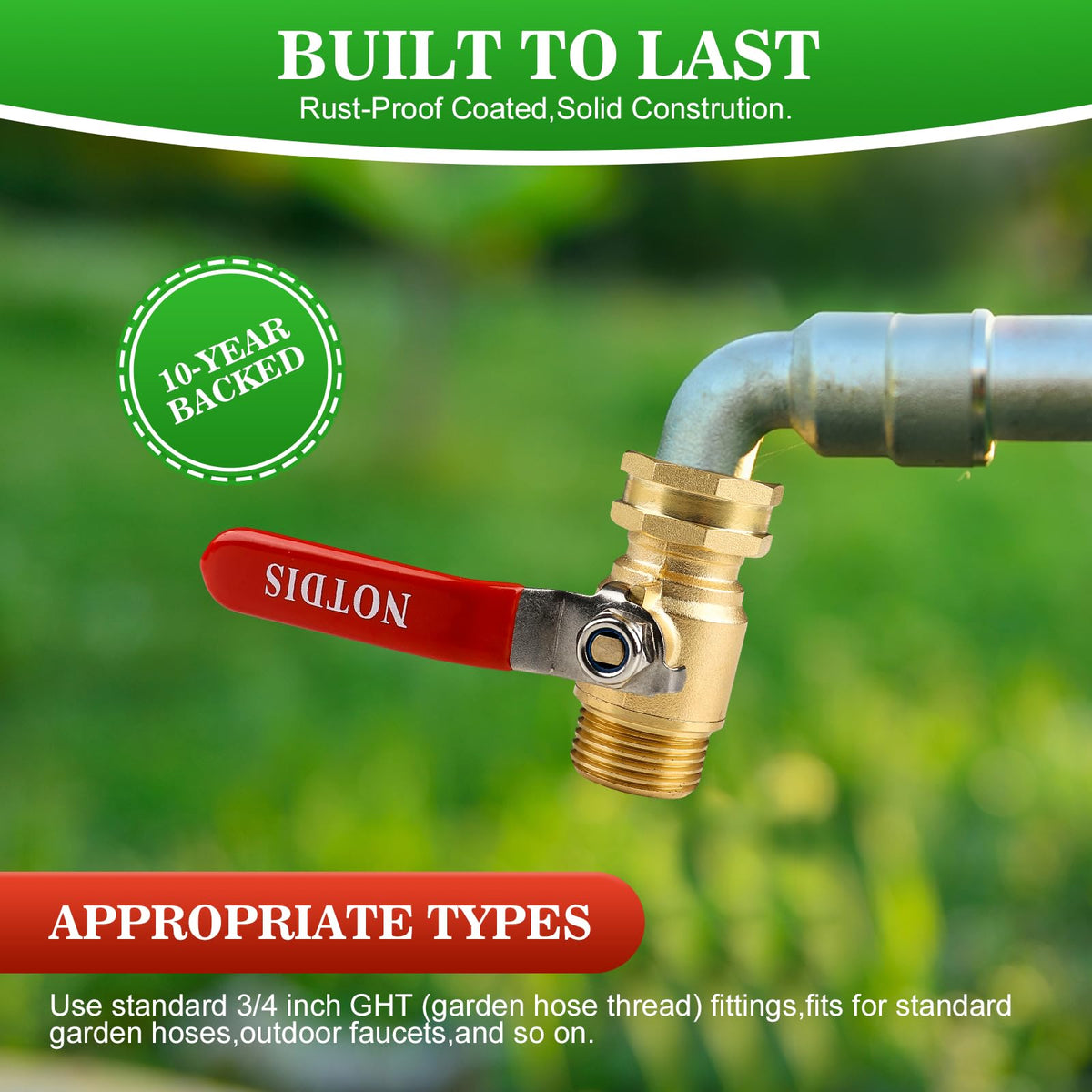 NOTDIS leak-proof design helps prevent drips during watering tasks