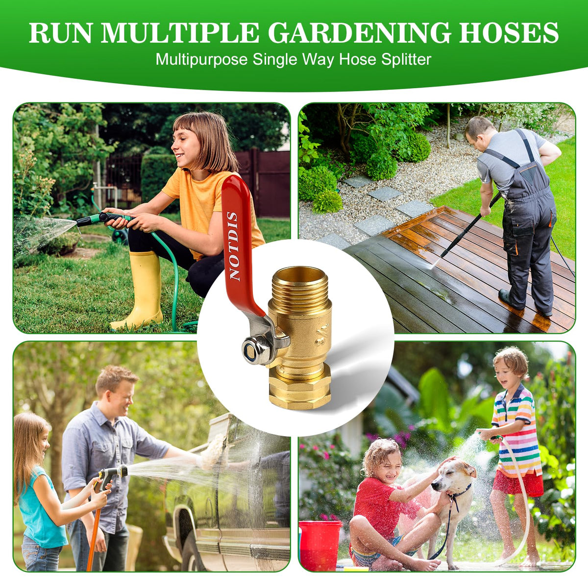 NOTDIS valve suits gardens, lawns, car washes, and pressure washers for versatile use