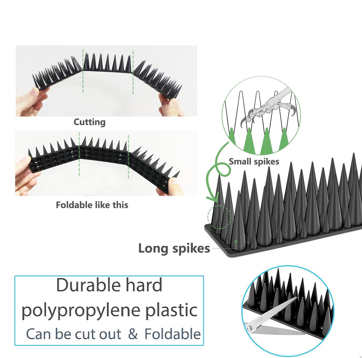 Notfjk Bird Spikes installation with adhesive, screws or zip ties is simple.