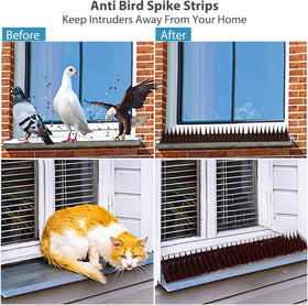 Notfjk Bird Spikes gutter installation protects roof edges from bird activity.