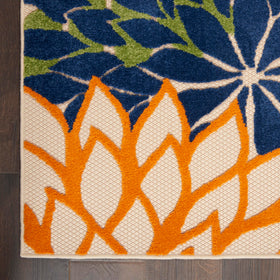 Nourison Aloha backyard corner ties decor together with tropical flair.