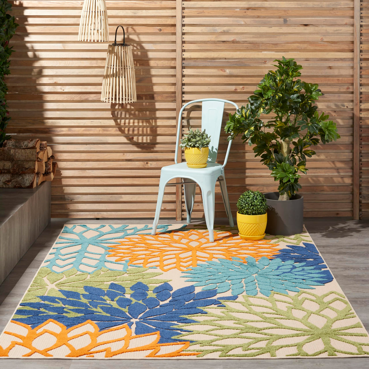 Nourison Aloha high-low texture detail creates visual depth on floors.