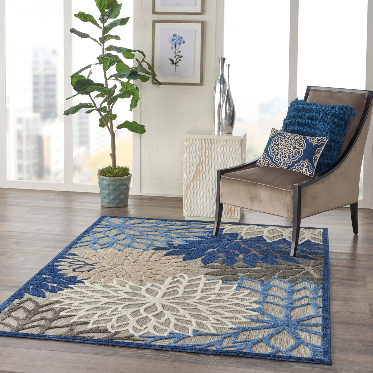 Nourison Aloha multicolor floral pattern brings tropical charm to decks