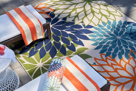 Nourison Aloha multicolor weave texture adds depth to high-traffic rooms.