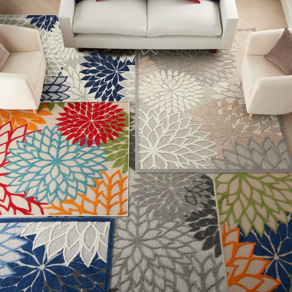 Nourison Aloha outdoor rug suitable for patios, decks, and porches