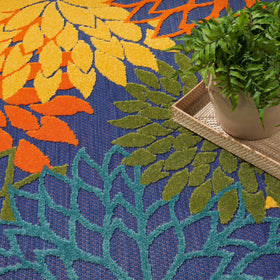 Nourison Aloha high-low pile detail creates texture underfoot on patios and decks.