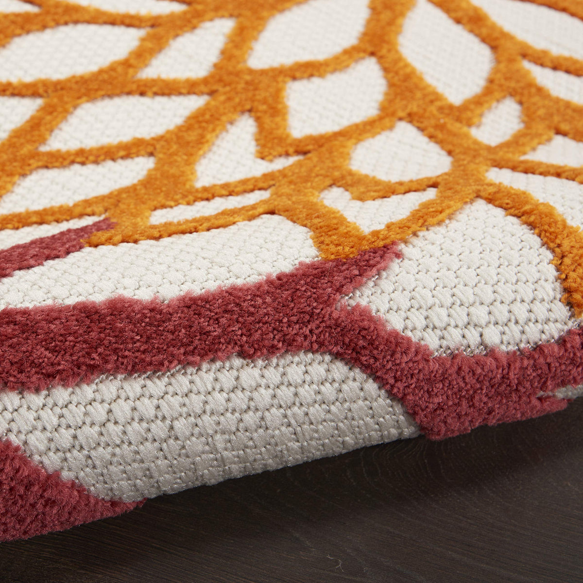 Nourison Aloha flat weave offers a soft cut-pile feel.