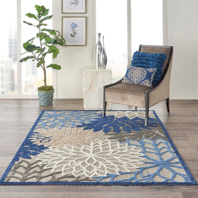 Nourison Aloha stain-resistant fibers simplify cleaning after outdoor use