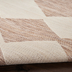 Nourison Positano beige demonstrates space-dyed color variations for visual interest