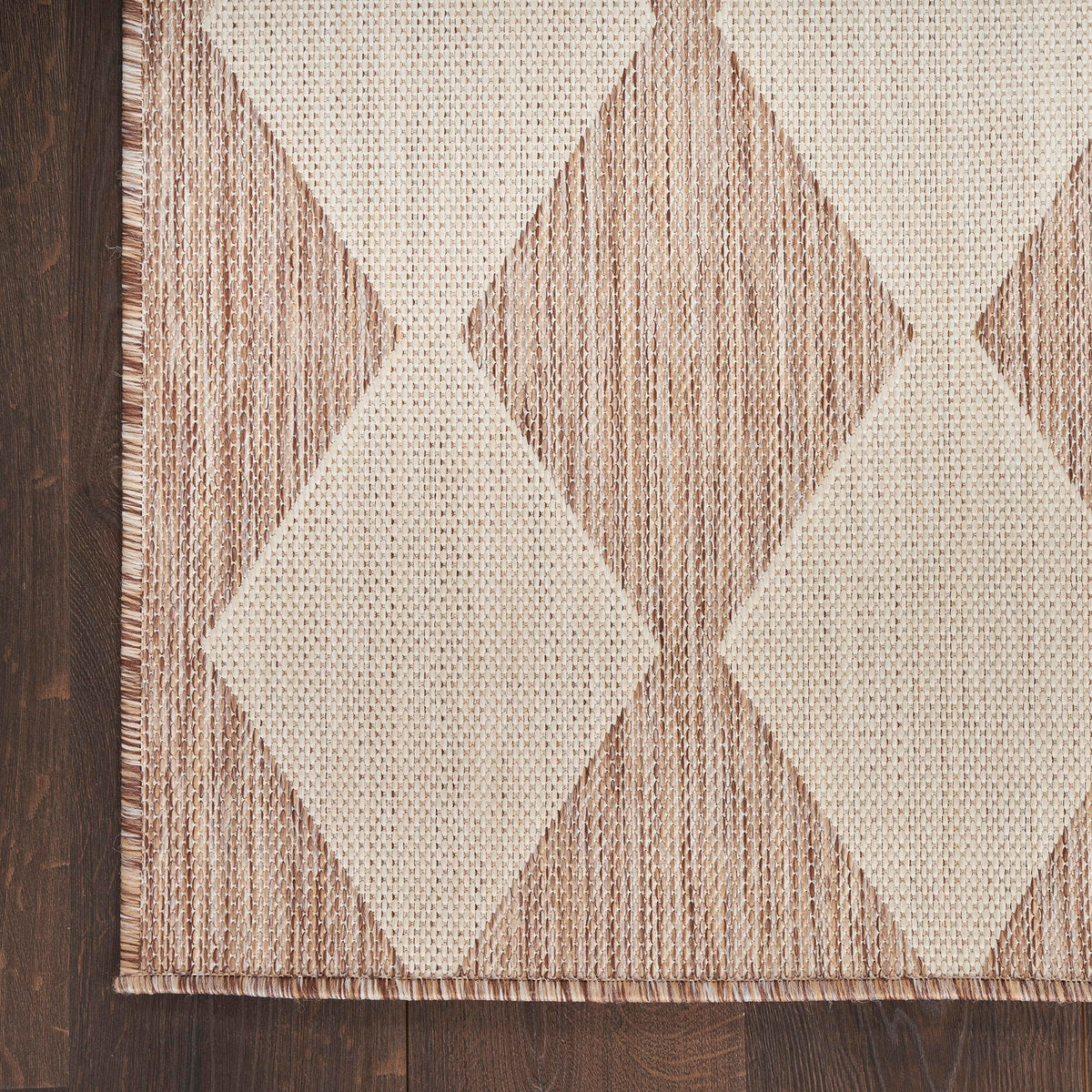 Nourison Positano beige rug suits kitchen traffic with easy cleaning