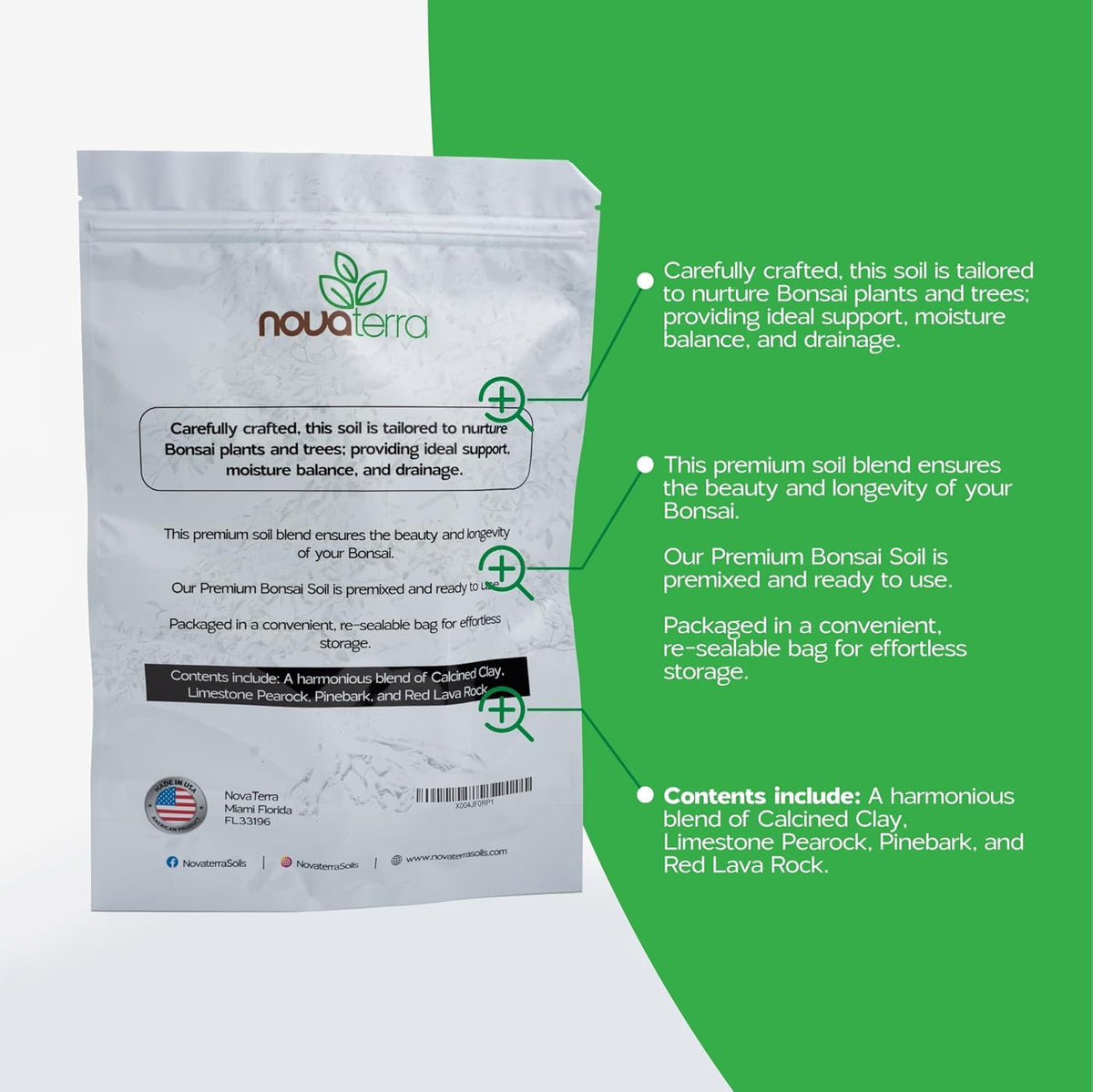 Nova-TERRA seal-top standup bag keeps soil fresh and ready.