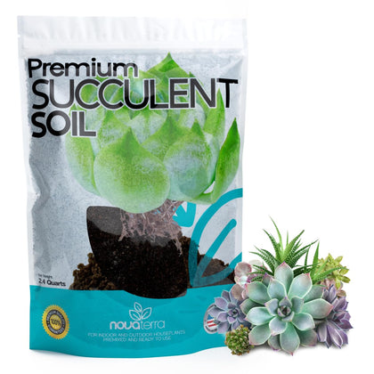 Nova-TERRA succulent soil bag closed, easy storage for future plantings
