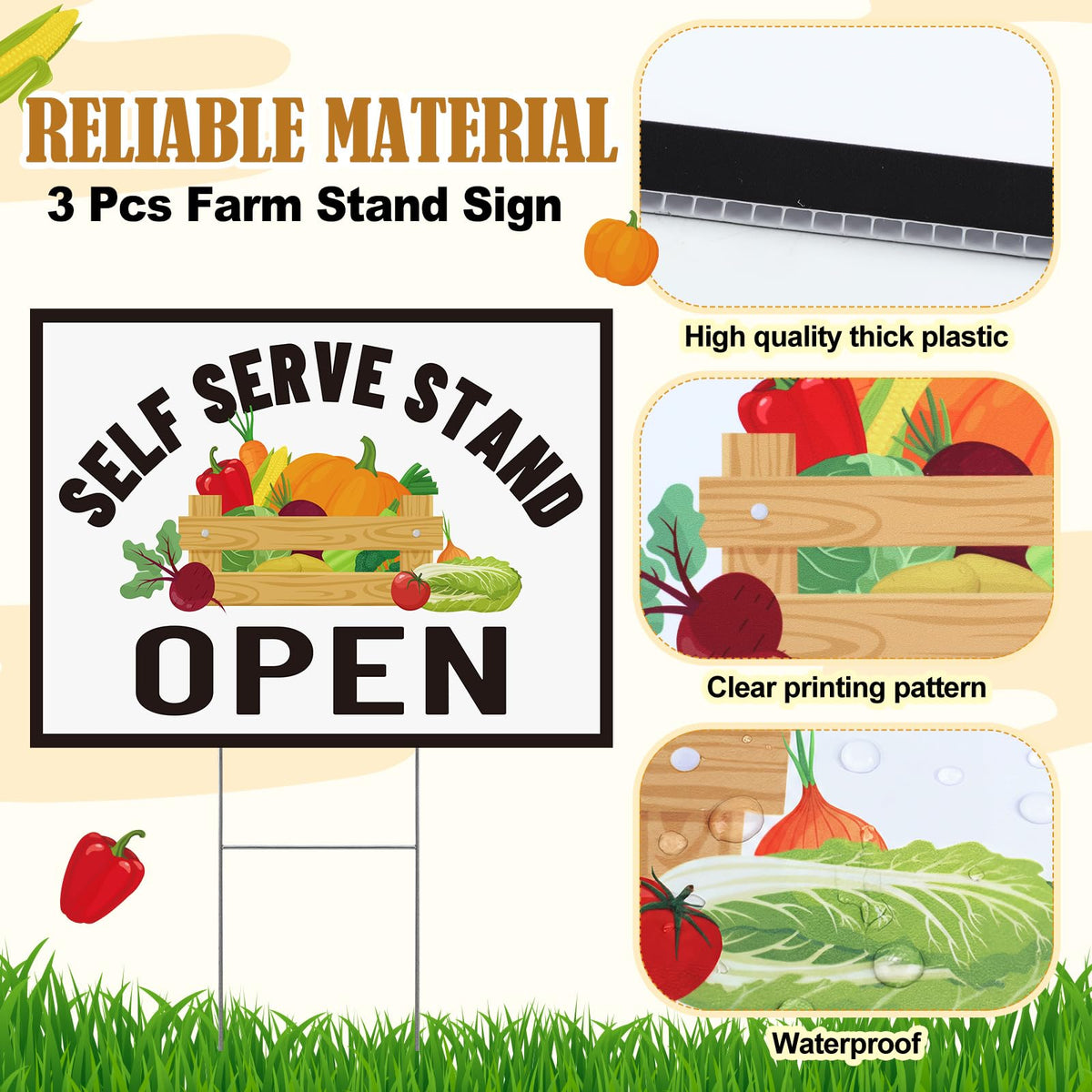 Novabright 40x30cm sign improves readability from distance at markets