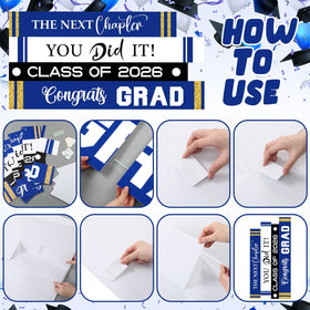 Novabright book-shaped design highlights CLASS OF 2026 for memorable party decor