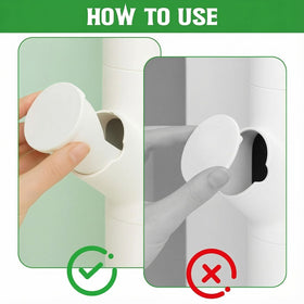 Novabright easy-clean cap shown with soap and water for maintenance